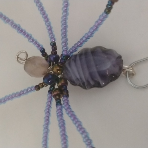 Purple Handmade Beaded Spider - Picture 3 of 3